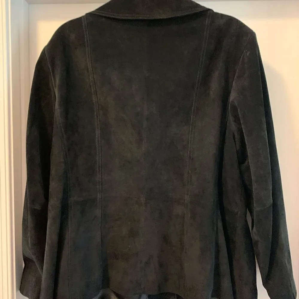 Preston & York VTG Woman’s Suede Leather Jacket Size 2X Lined Button Closure